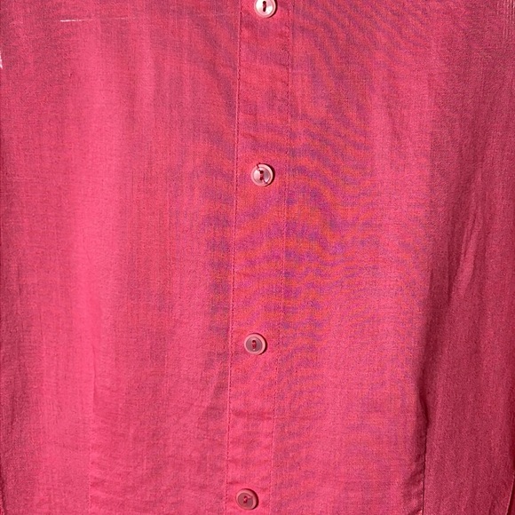 Lily moss pink button front linen top size Large - Picture 11 of 13